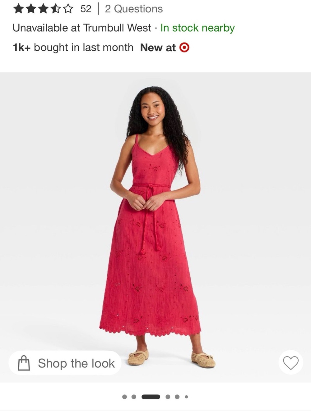 a new day pink Eyelet Maxi Dress with Tie Belt, NWT - Picture 3 of 3